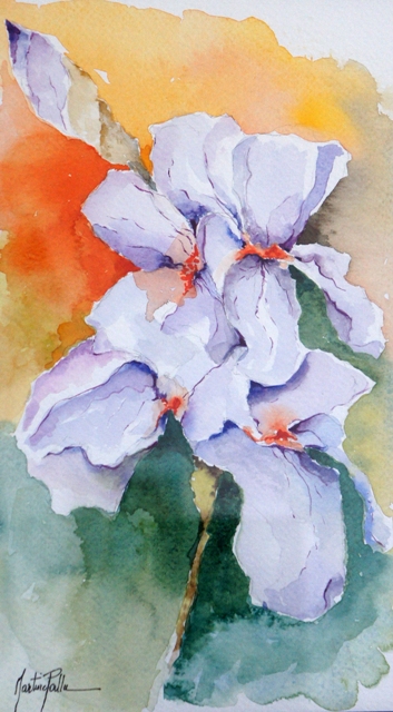 peinture à l'aquarelle de fleurs d'iris