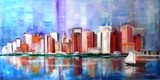 Huile représentant une vue de Manhattan, New-York, tableau vendu 