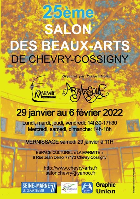 affiche du salon des Beaux-Arts de Chevry-Cossigny (77).
