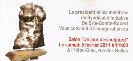 invitation au salon de sculpture de Brie Comte Robert
